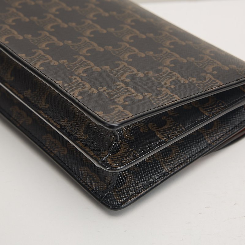 二手Celine woc老花信封包/棕色-11