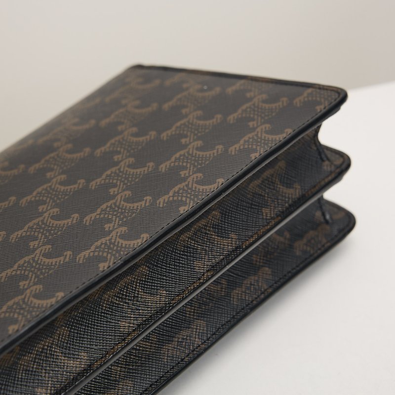 二手Celine woc老花信封包/棕色-12