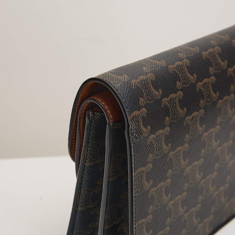 二手Celine woc老花信封包/棕色-14