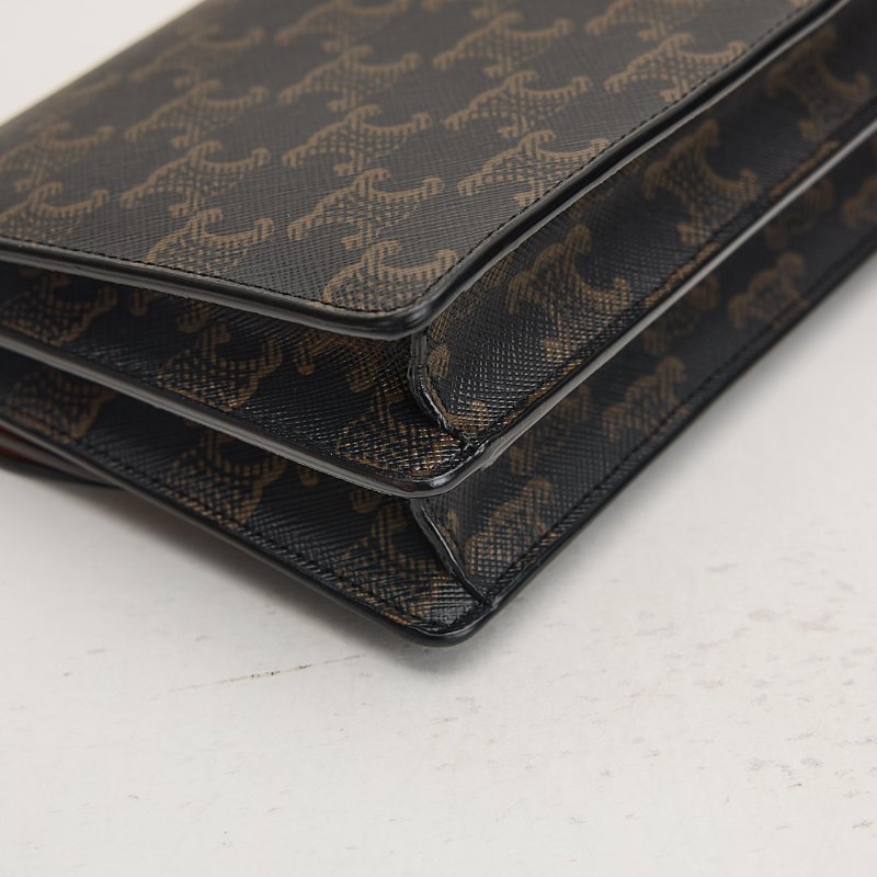 二手Celine woc老花信封包/棕色-16