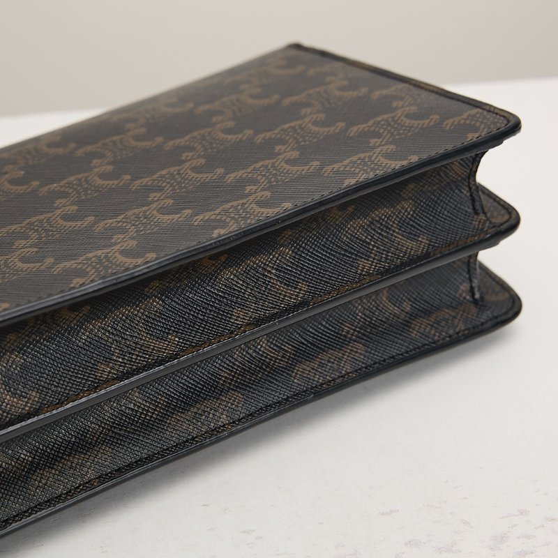 二手Celine woc老花信封包/棕色-17