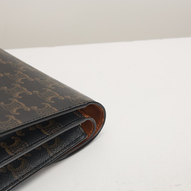 二手Celine woc老花信封包/棕色-18