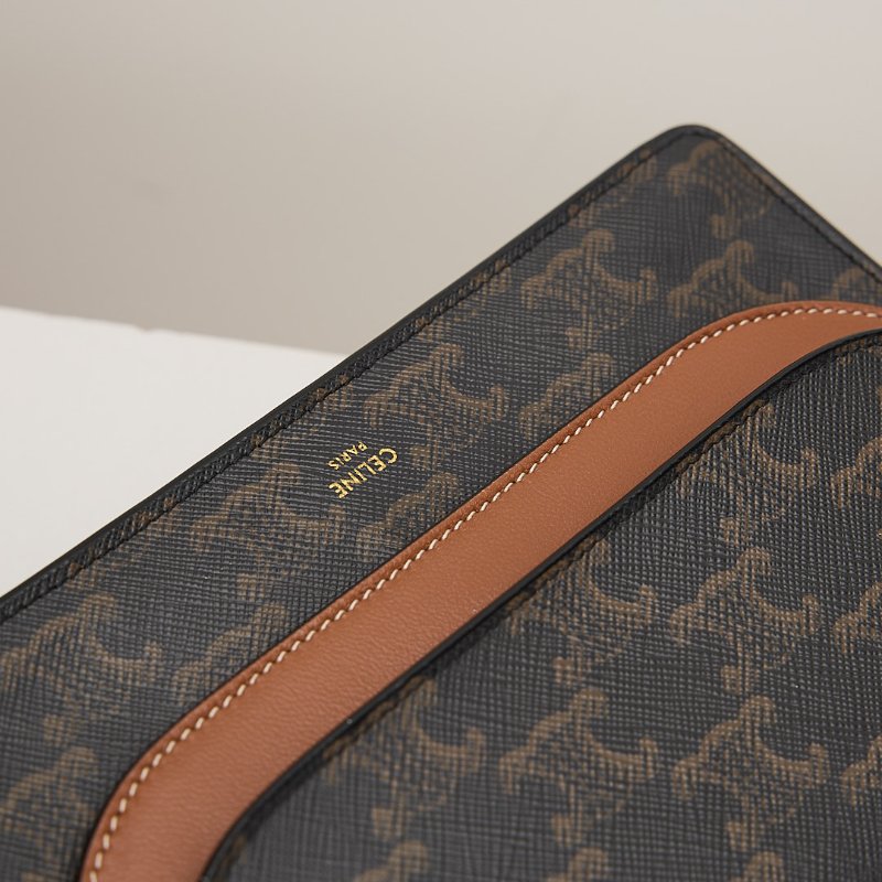 二手Celine woc老花信封包/棕色-19