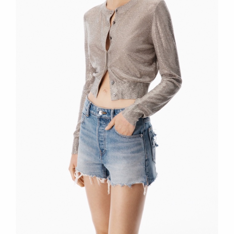 Alexander Wang 女士 做舊Logo口袋短褲25 26 27 28碼-2