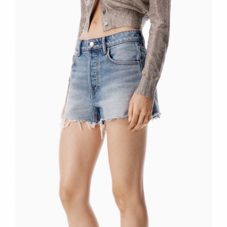 Alexander Wang 女士 做舊Logo口袋短褲25 26 27 28碼-5