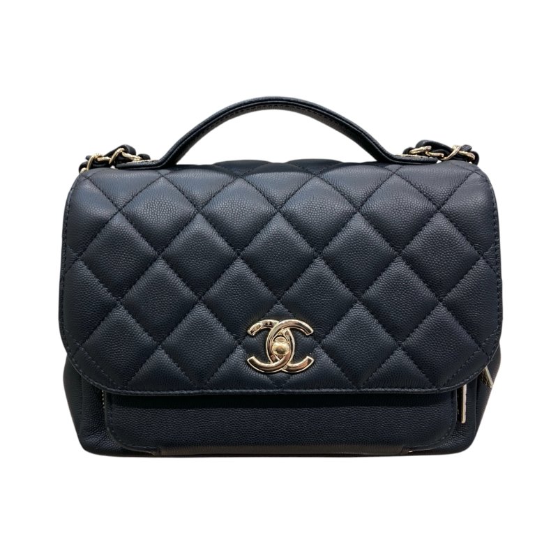 CHANEL 香奈兒 BUSINESS AFFINITY FLAP BAG 郵差翻蓋包 牛皮 黑色 淺金釦-1