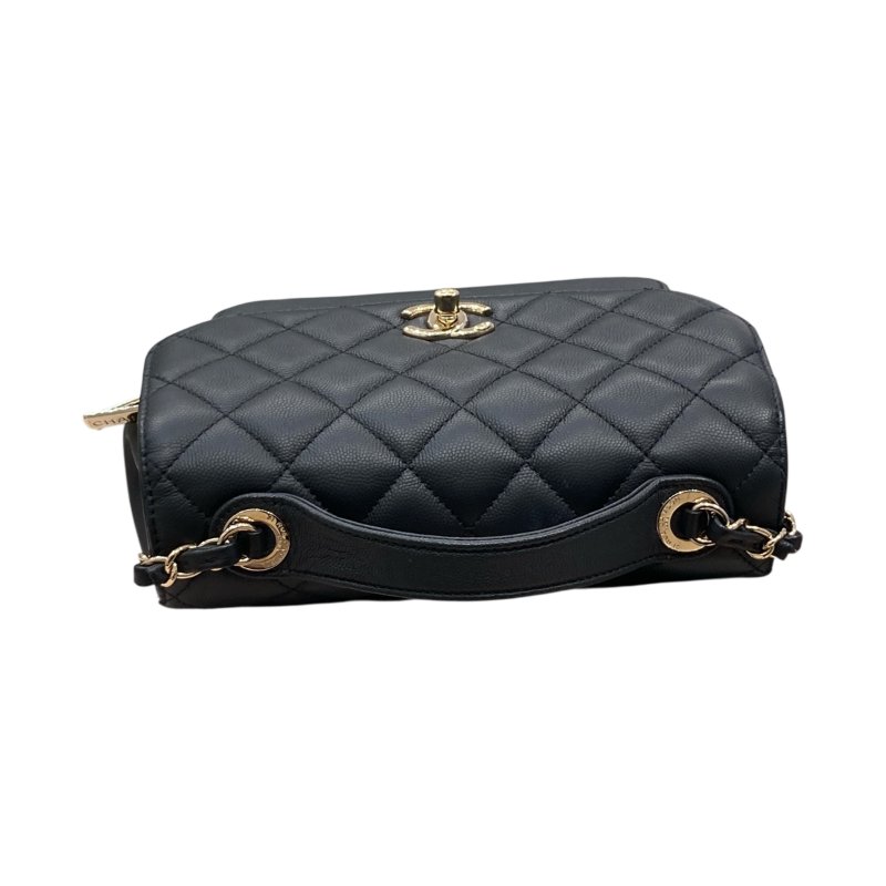 CHANEL 香奈兒 BUSINESS AFFINITY FLAP BAG 郵差翻蓋包 牛皮 黑色 淺金釦-5