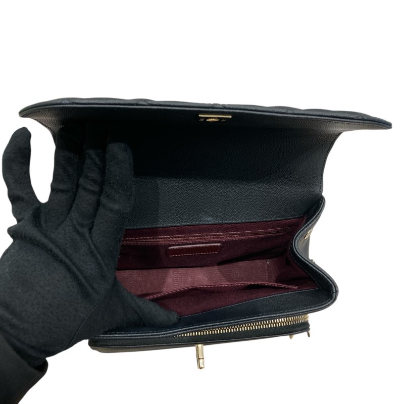 CHANEL 香奈兒 BUSINESS AFFINITY FLAP BAG 郵差翻蓋包 牛皮 黑色 淺金釦-10