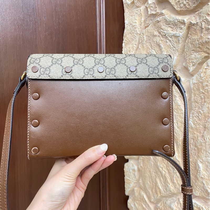 Gucci 愛心老花 翻蓋郵差包 20*15 肩帶可調節-2