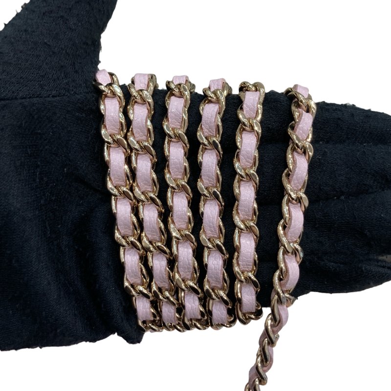 CHANEL 香奈兒 AP2136 WALLET ON CHAIN 2021春夏款珍珠翻蓋斜背包 荔枝牛皮 寶寶粉 淺金釦-12