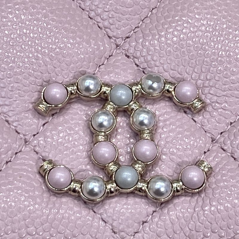 CHANEL 香奈兒 AP2136 WALLET ON CHAIN 2021春夏款珍珠翻蓋斜背包 荔枝牛皮 寶寶粉 淺金釦-14