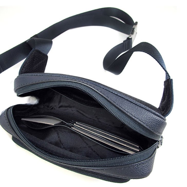 快速出貨!【Michael Kors】素色尼龍拉鍊斜背包-深藍-1