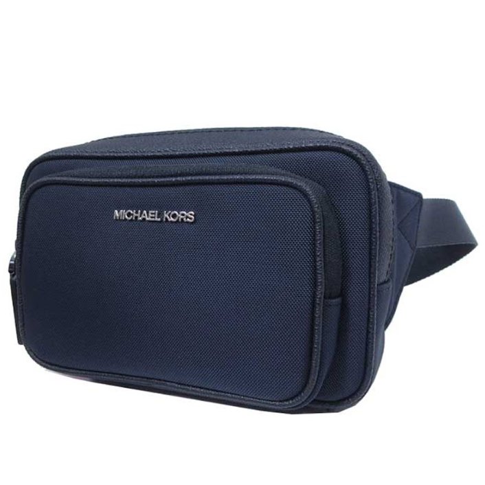 快速出貨!【Michael Kors】素色尼龍拉鍊斜背包-深藍-2