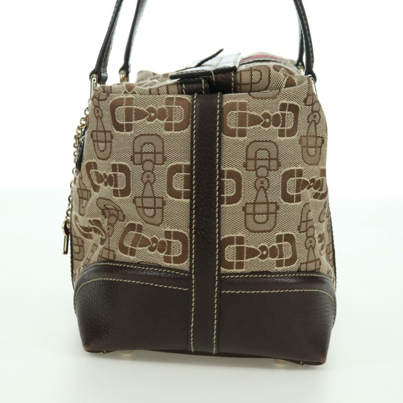 【日本直送】GUCCI Sherry Line 手提包 帆布 棕色 金色 146002 正品 167181V-2