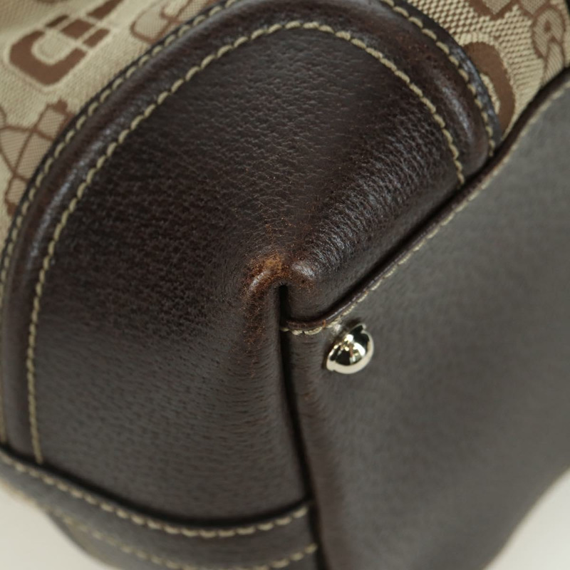 【日本直送】GUCCI Sherry Line 手提包 帆布 棕色 金色 146002 正品 167181V-7