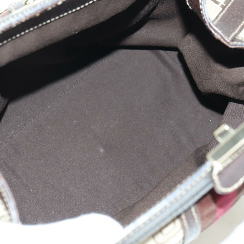 【日本直送】GUCCI Sherry Line 手提包 帆布 棕色 金色 146002 正品 167181V-8
