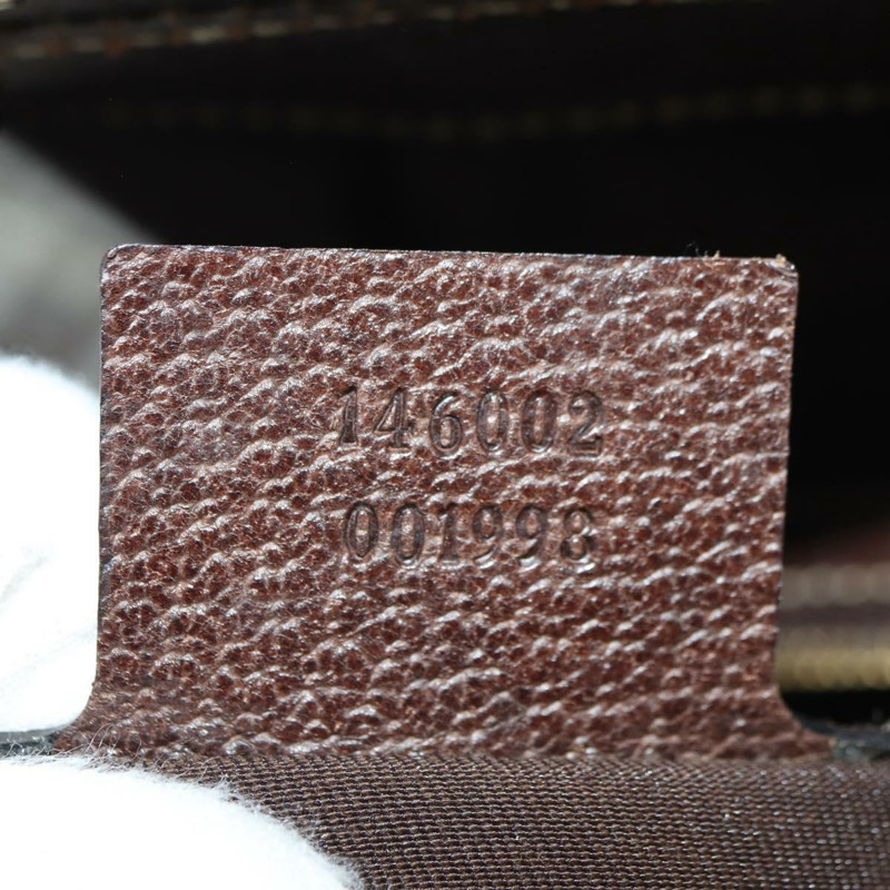 【日本直送】GUCCI Sherry Line 手提包 帆布 棕色 金色 146002 正品 167181V-9