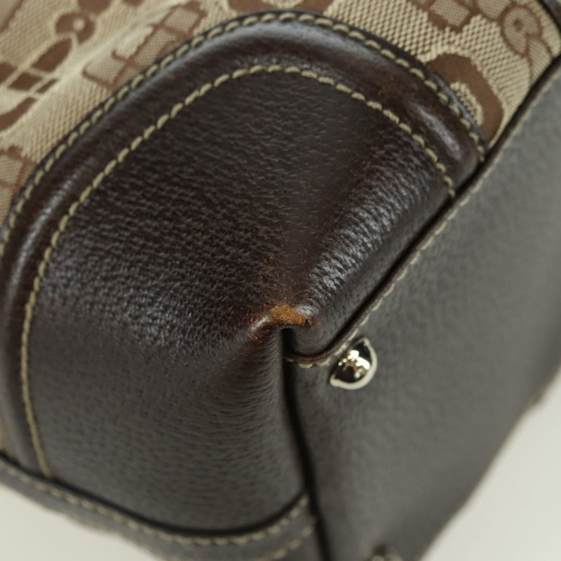 【日本直送】GUCCI Sherry Line 手提包 帆布 棕色 金色 146002 正品 167181V-15