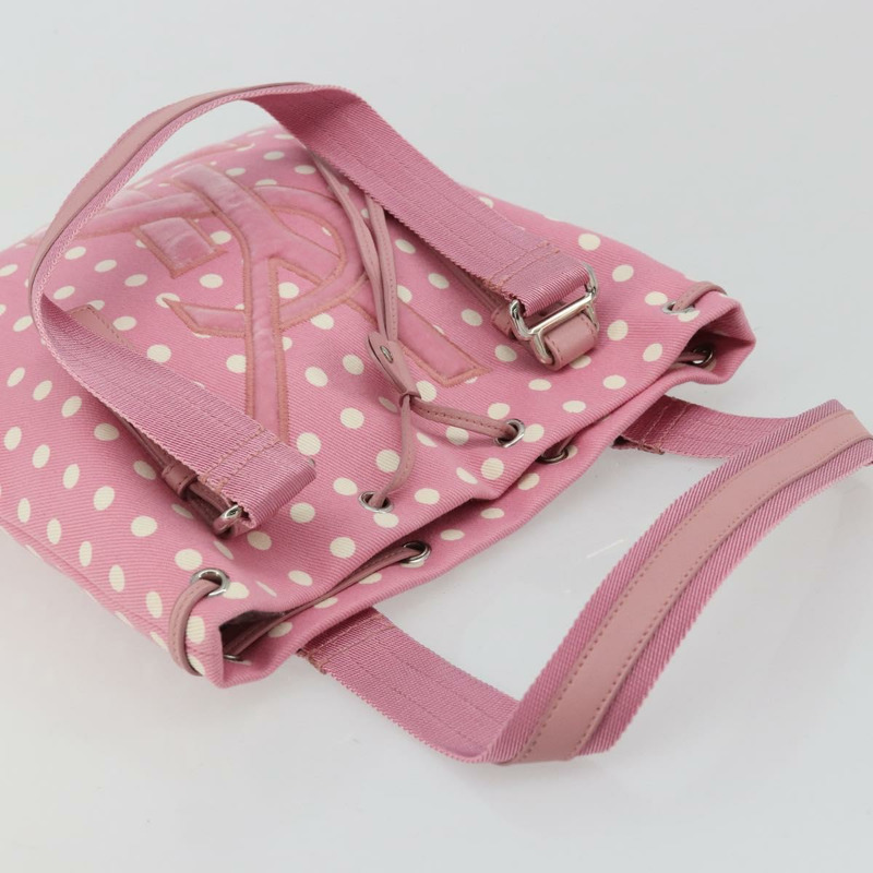 【日本直送】SAINT LAURENT Kahala 手提包 帆布 粉紅色 銀色 123435 正品 YKZ1106V-5