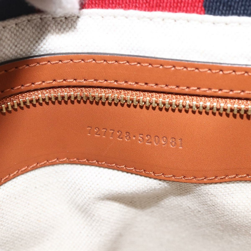 【日本直送】GUCCI Sherry Line 手袋 帆布 兩用 綠色 金 紅色 727728 正品 YKZ1033M-11