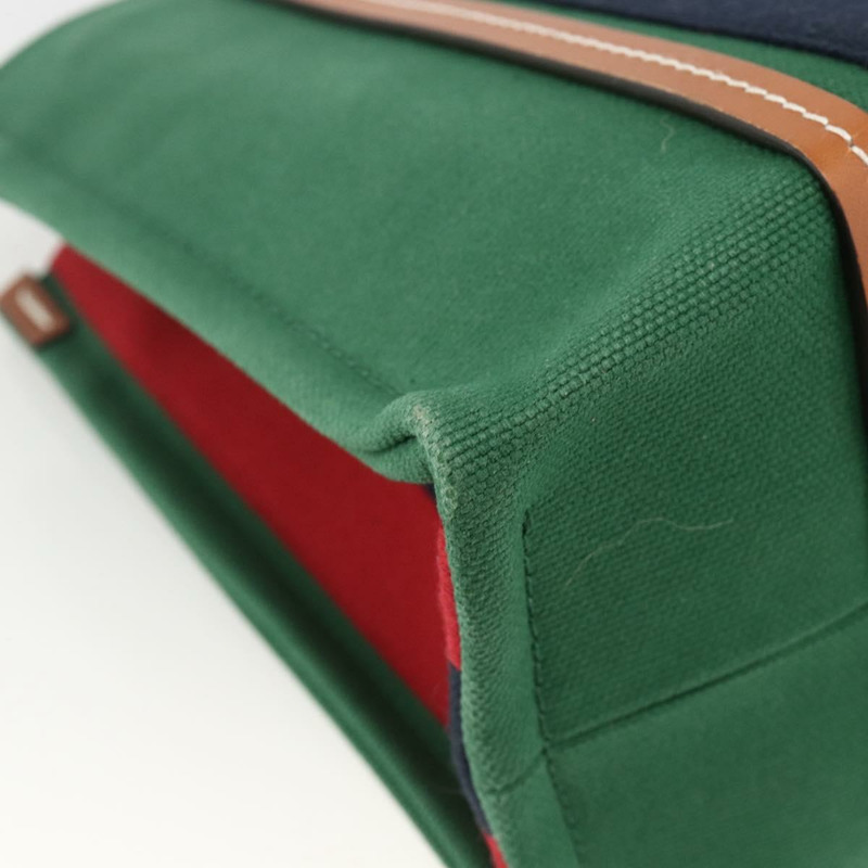 【日本直送】GUCCI Sherry Line 手袋 帆布 兩用 綠色 金 紅色 727728 正品 YKZ1033M-16