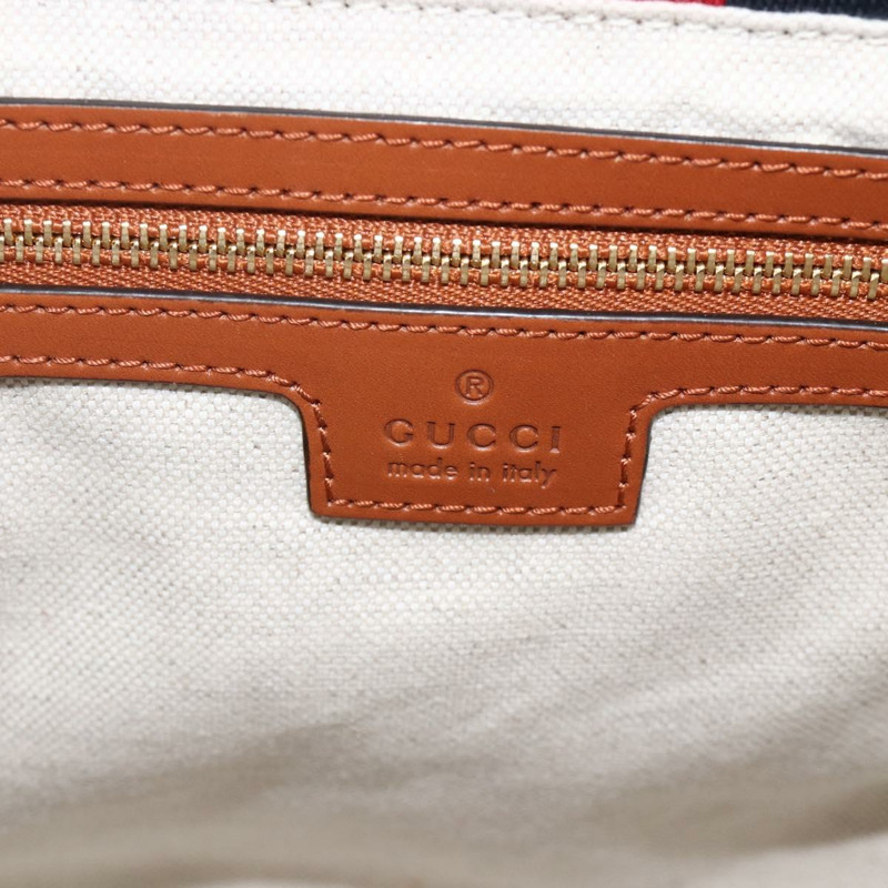 【日本直送】GUCCI Sherry Line 手袋 帆布 兩用 綠色 金 紅色 727728 正品 YKZ1033M-17