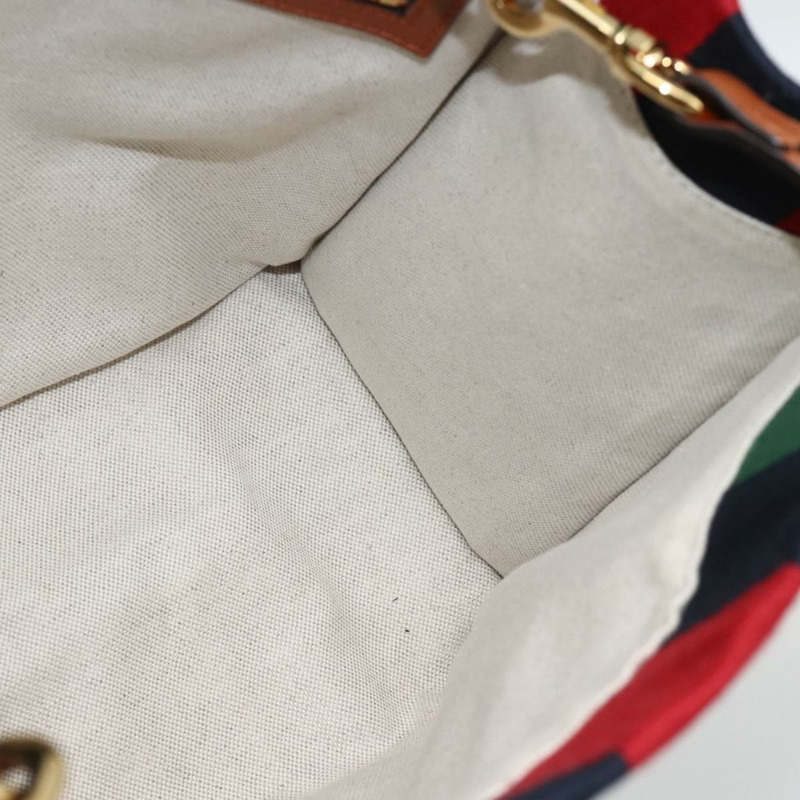 【日本直送】GUCCI Sherry Line 手袋 帆布 兩用 綠色 金 紅色 727728 正品 YKZ1033M-18