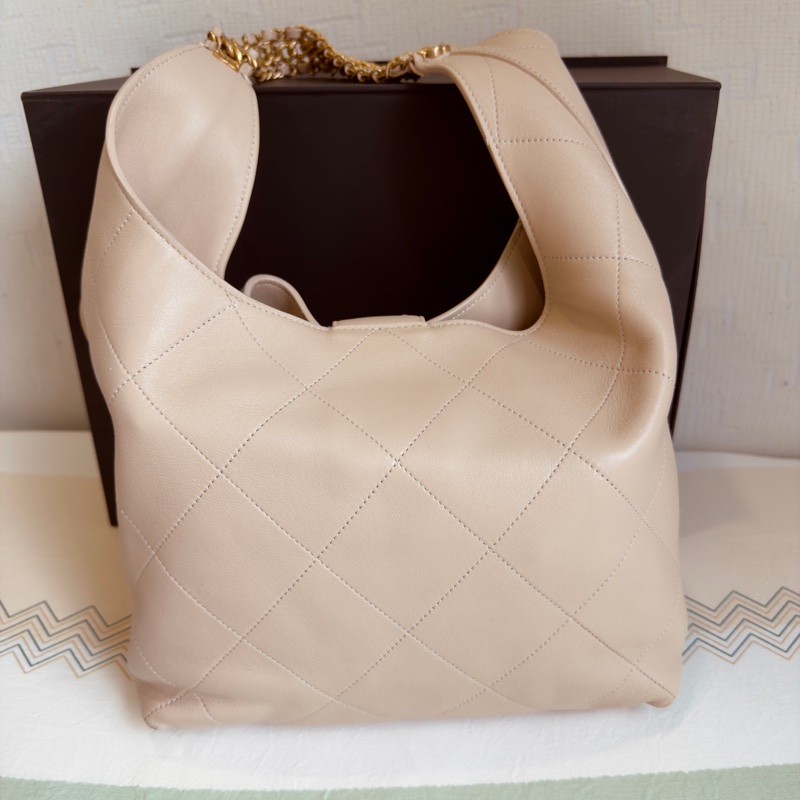 Chanel 25P Hobo Beige 肩背流浪包 米色/奶茶色-2