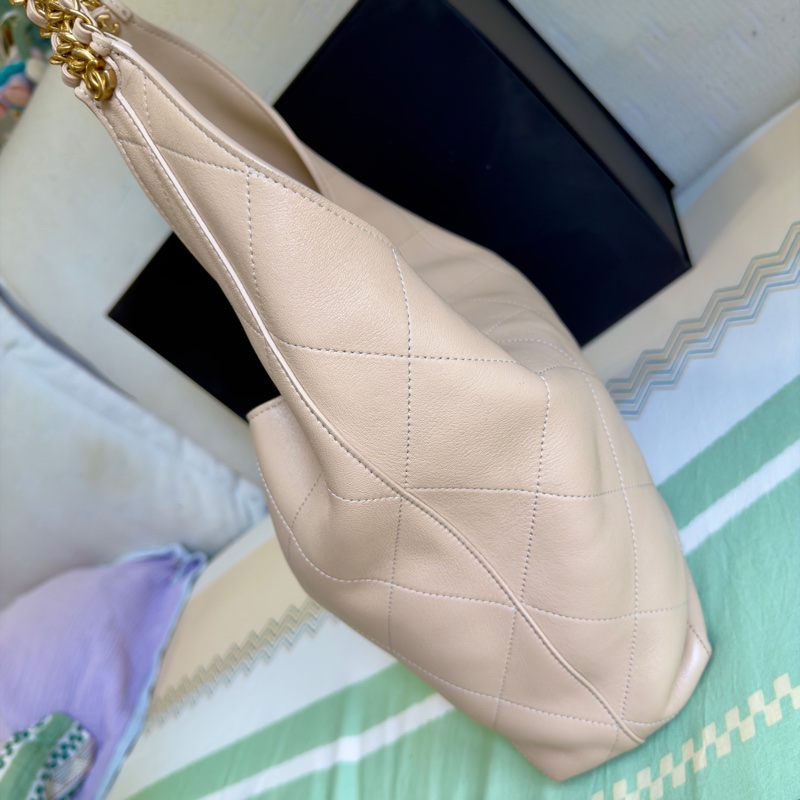 Chanel 25P Hobo Beige 肩背流浪包 米色/奶茶色-4