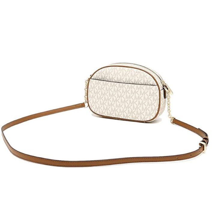 快速出貨!【Michael Kors】PVC防刮皮革鍊條斜背包-香草白-1