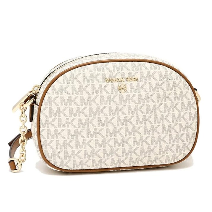 快速出貨!【Michael Kors】PVC防刮皮革鍊條斜背包-香草白-2