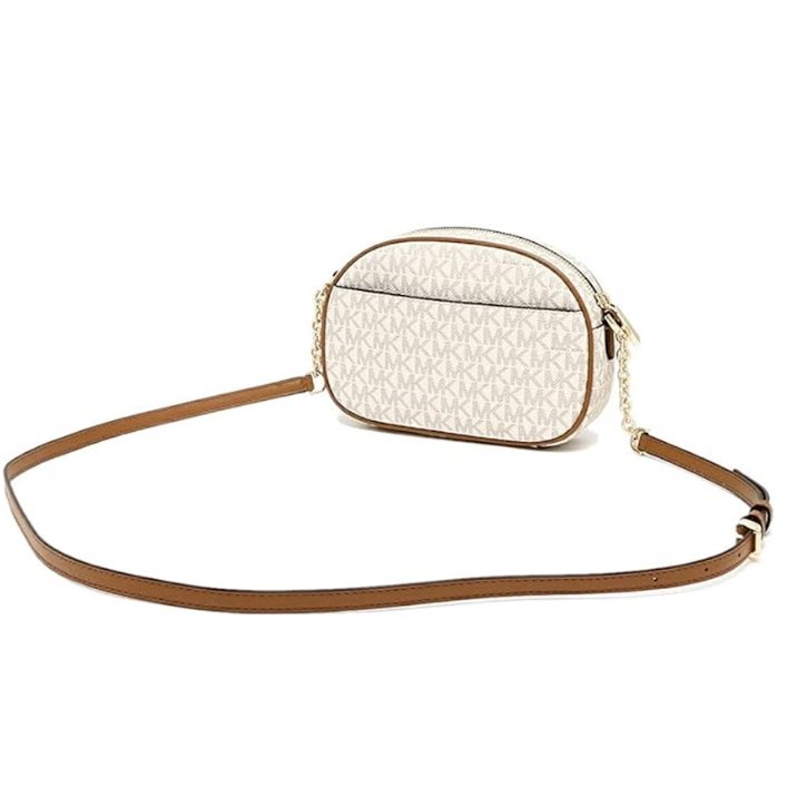 快速出貨!【Michael Kors】PVC防刮皮革鍊條斜背包-香草白-3