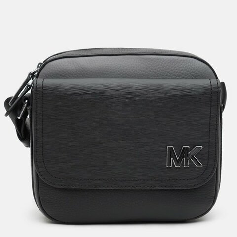 快速出貨！【Michael Kors】防刮皮革素色斜背包-黑