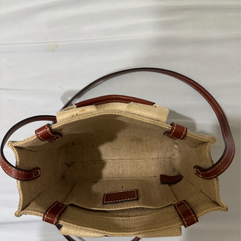 Chloe 迷你 帆布肩背包 (棕色) MINI CABAS WOODY TOTE-8