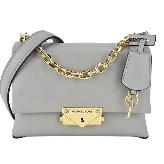 快速出貨!【Michael Kors】防刮皮革素色肩背斜背包-大象灰-0