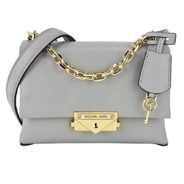 快速出貨!【Michael Kors】防刮皮革素色肩背斜背包-大象灰-4