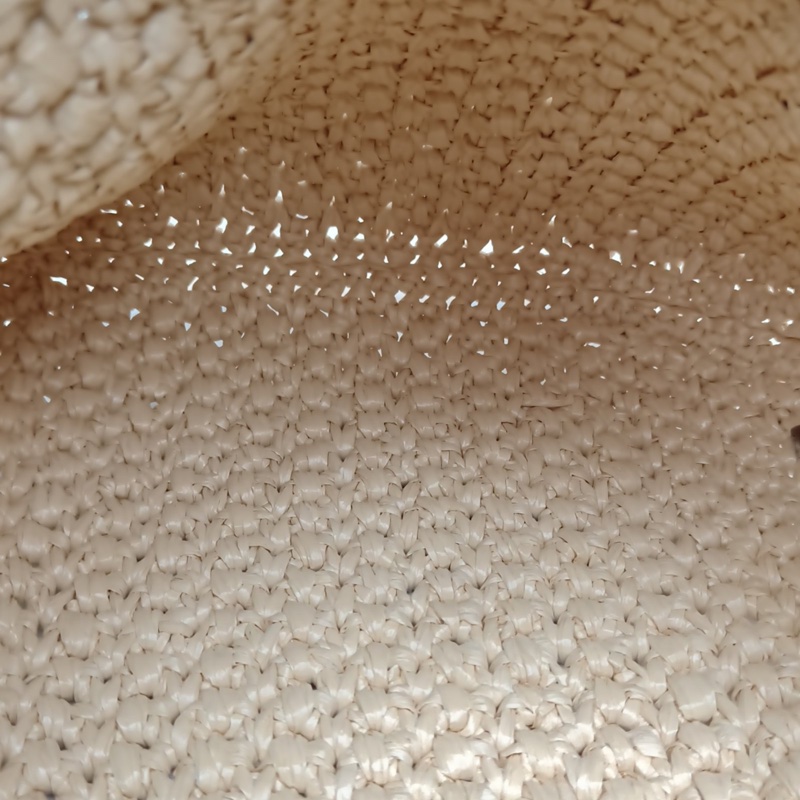 FENDI 棕色草編金扣編織牛角包半月包腋下包-5