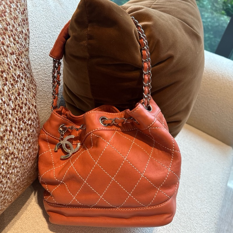 Chanel 橘色手提/肩背 小包-0