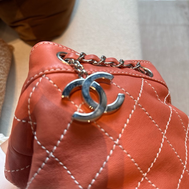 Chanel 橘色手提/肩背 小包-2
