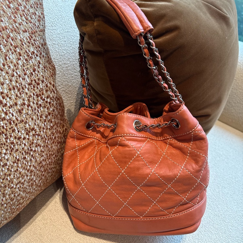 Chanel 橘色手提/肩背 小包-6