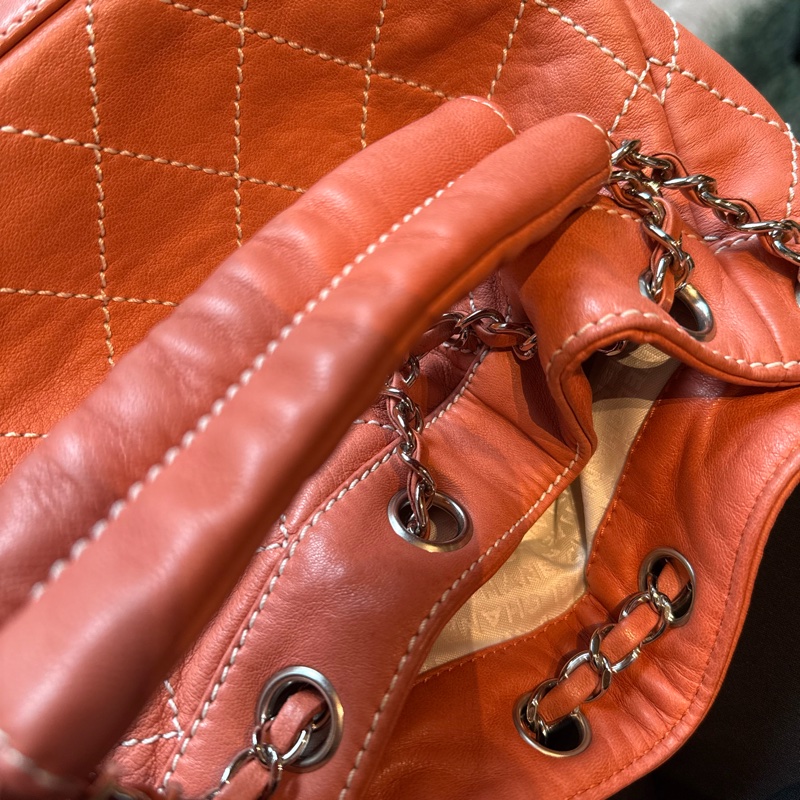 Chanel 橘色手提/肩背 小包-16