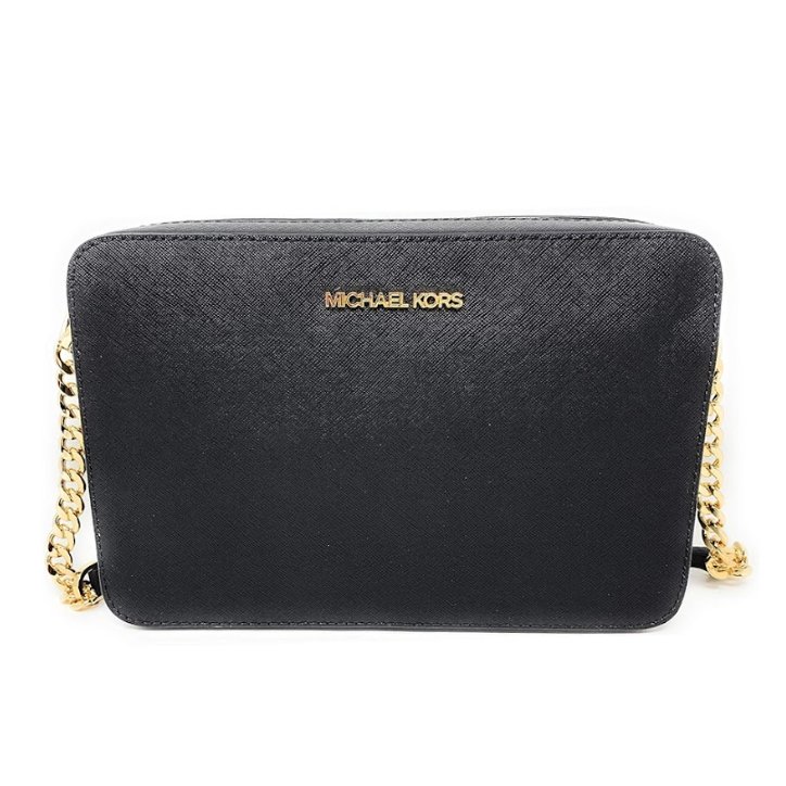 快速出貨!【Michael Kors】防刮皮革素色鍊條斜背包-黑-0