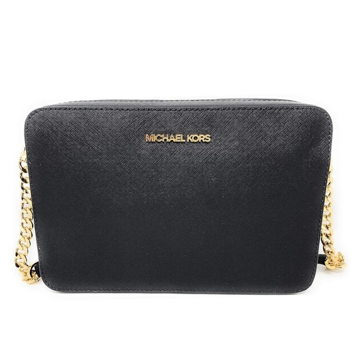 快速出貨!【Michael Kors】防刮皮革素色鍊條斜背包-黑-2