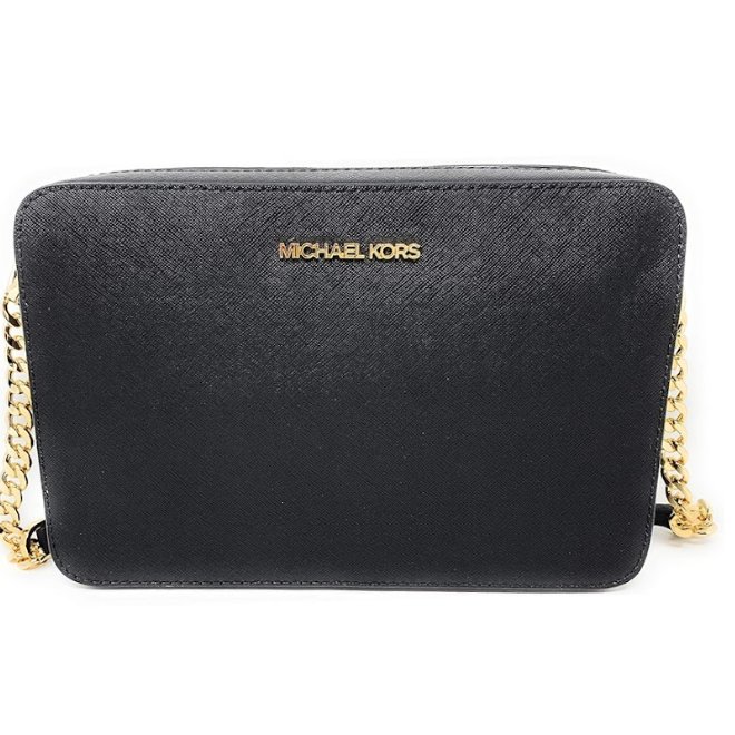 快速出貨!【Michael Kors】防刮皮革素色鍊條斜背包-黑-4