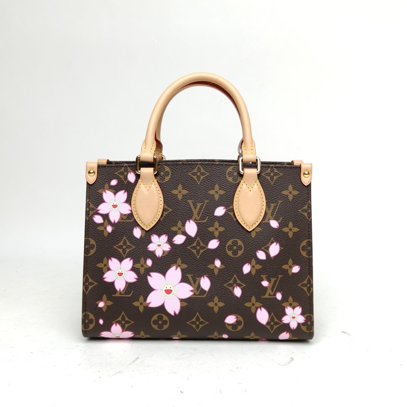 LOUIS VUITTON 老花PVC金扣晶片Onthego小號櫻花村上隆聯名-2