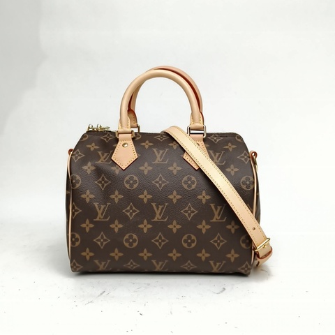 LOUIS VUITTON Speedy25配肩帶老花PVC晶片