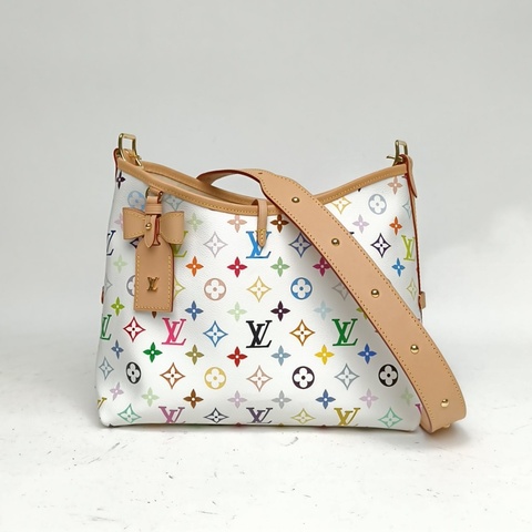LOUIS VUITTON CARRYALL村上隆聯名小號29白三彩PVC金扣晶片