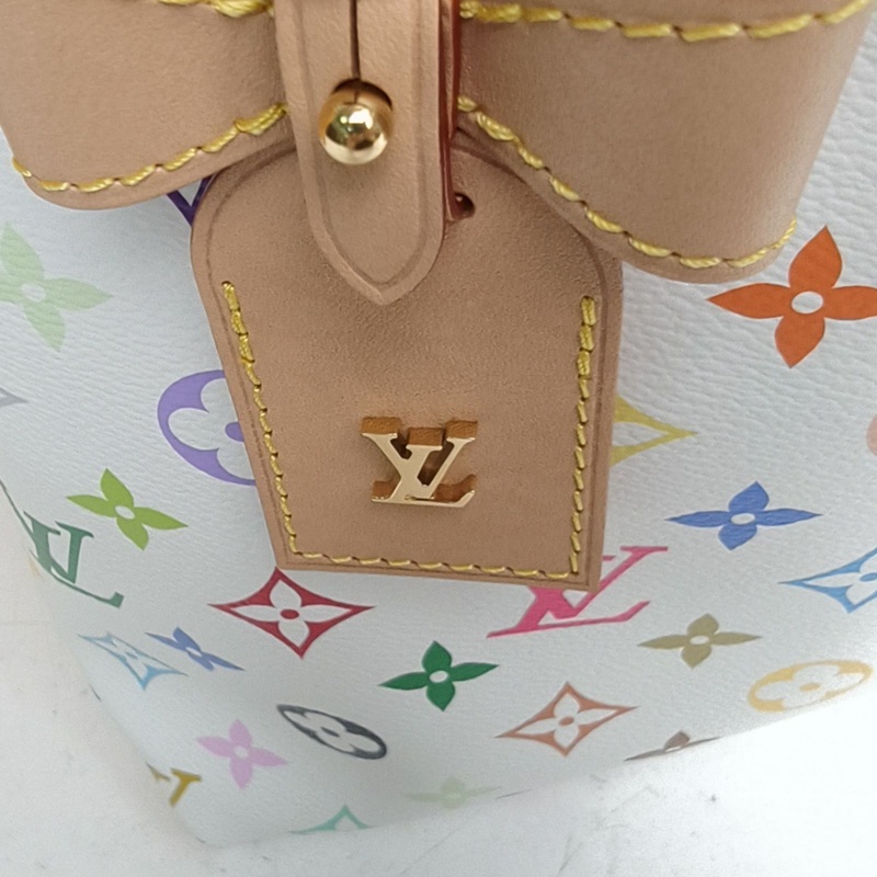 LOUIS VUITTON CARRYALL村上隆聯名小號29白三彩PVC金扣晶片-4