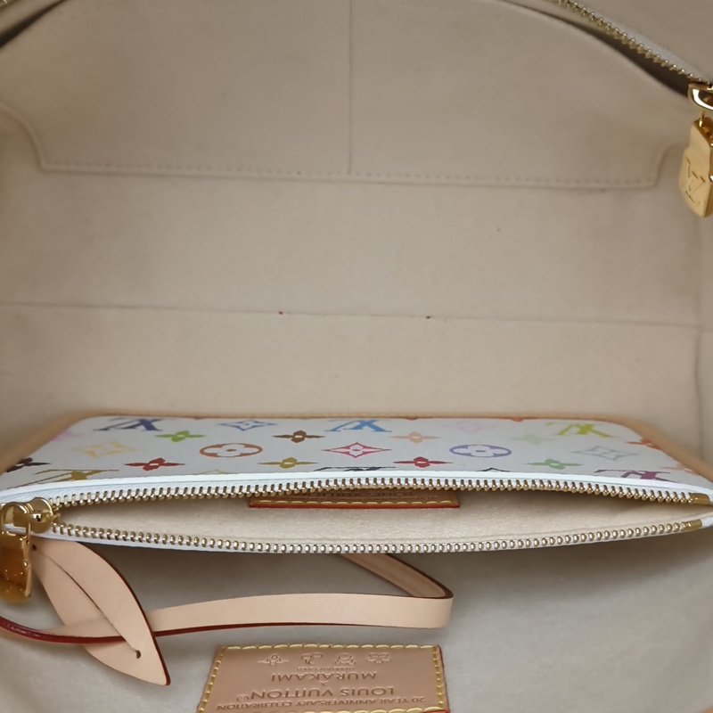 LOUIS VUITTON CARRYALL村上隆聯名小號29白三彩PVC金扣晶片-5