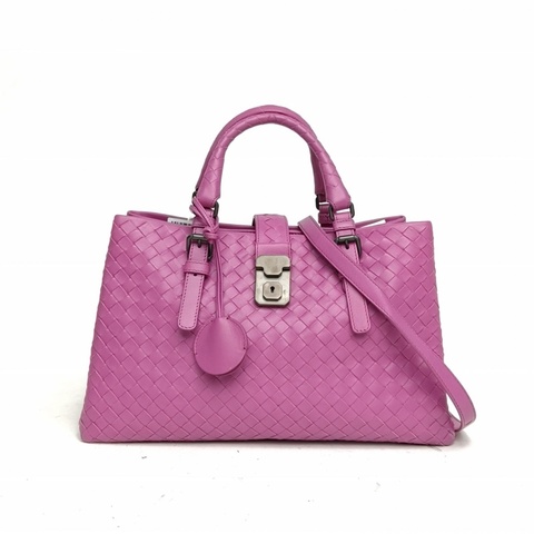 BOTTEGA VENETA Roma羅馬包小號31紫色羊皮鎢鋼扣